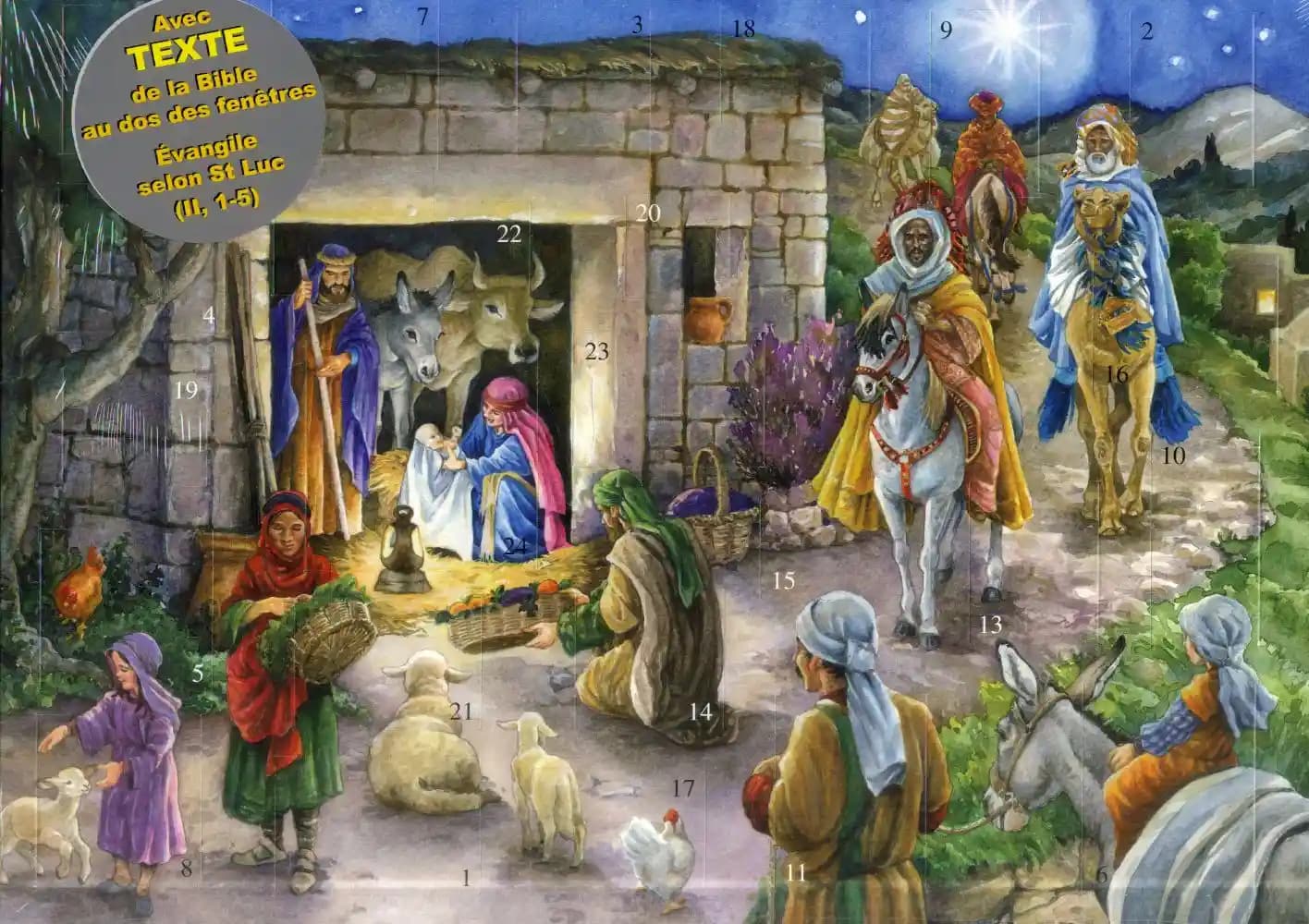 Calendrier de l'avent ; crèche traditionnelle