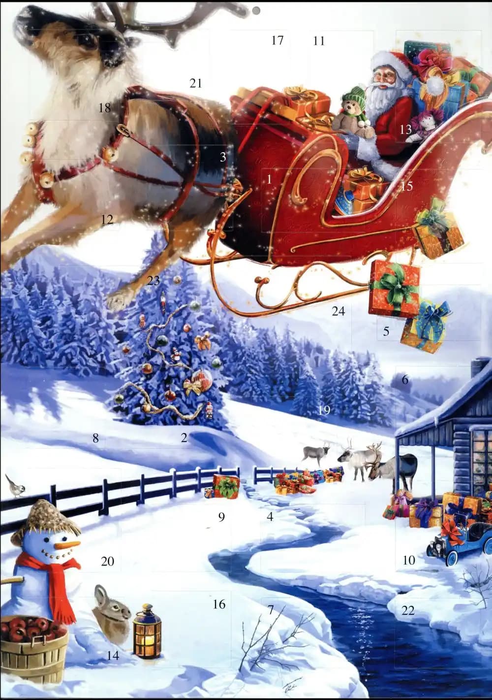 Calendrier de l'avent distribution des cadeaux ; evangelisti