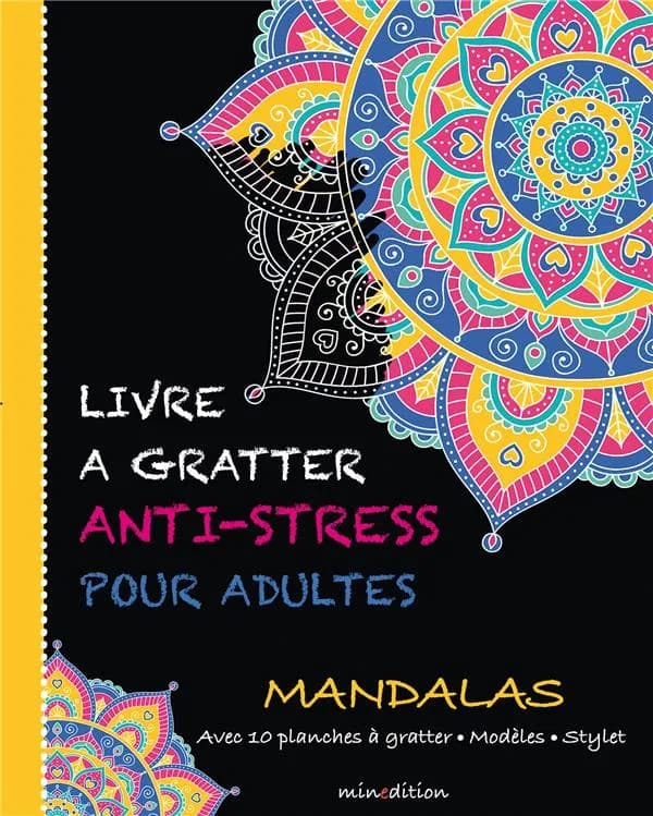Livre à gratter anti-stress pour adultes : Mandalas : [Album à colorier]