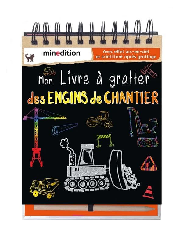 Mon livre à gratter : des engins de chantier : [Album à colorier]