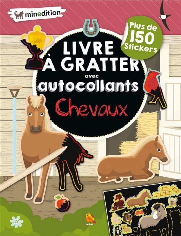 Livre à gratter avec autocollants : chevaux : [Autocollant]