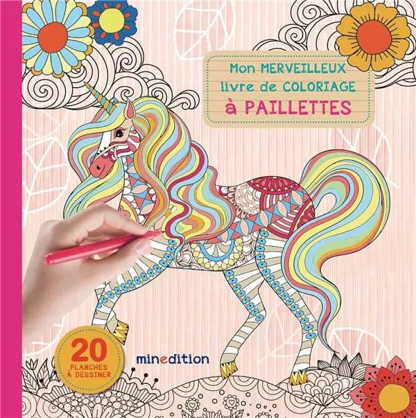 Mon merveilleux livre de coloriage à paillettes : 20 planches à dessiner