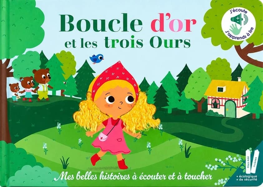 Boucle d'or : Livre sonore bébé à toucher avec grandes piles alcalines