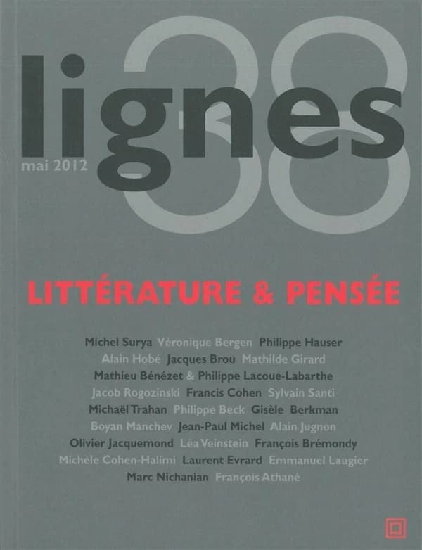 REVUE LIGNES n.38 : littérature et pensée
