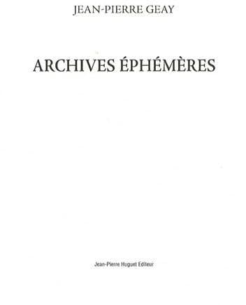 Archives éphémères