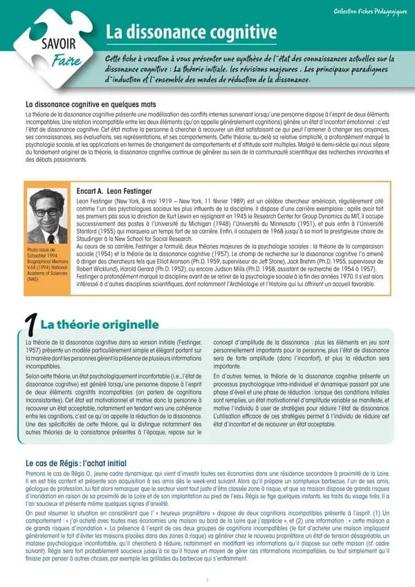 La dissonance cognitive