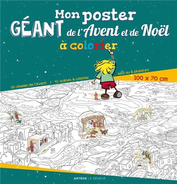 Mon poster géant de l'Avent et de Noël à colorier : Un chemin de l'Avent