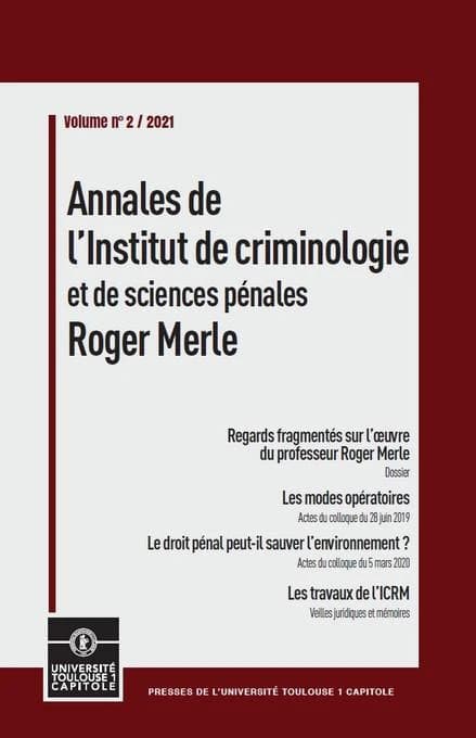 Annales de l'Institut de criminologie et de sciences pénales Roger Merle n.2