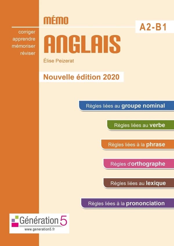Mémo anglais A2-B1 (collège)
