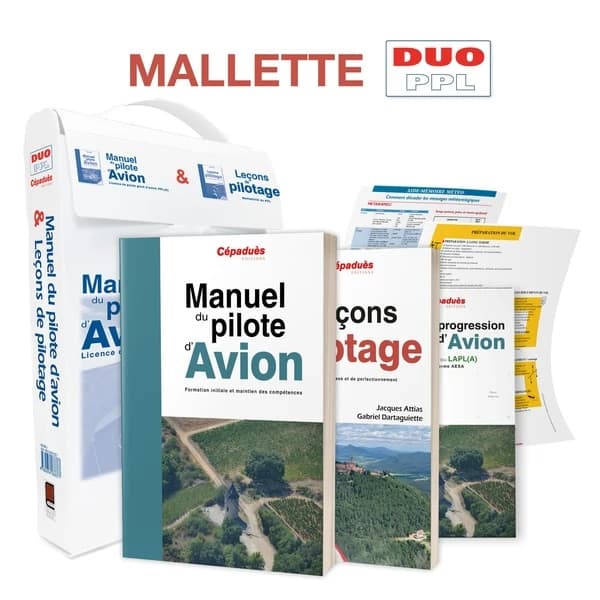 MALLETTE DUO PPL : LE MANUEL DU PILOTE D'AVION 21e ED + LECONS DE PILOTAGE 7e ED