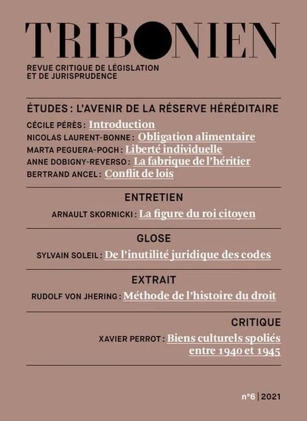 Tribonien n.06-2021 : Études : l'avenir de la réserve héréditaire