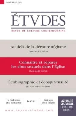 Études n.4287 : au-delà de la déroute afghane ; connaître et réparer les abus sexuels dans l'Eglise ; écobiographie et écospiritualité