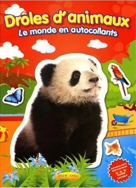 Drôles d'animaux ; le monde en autocollants ; panda