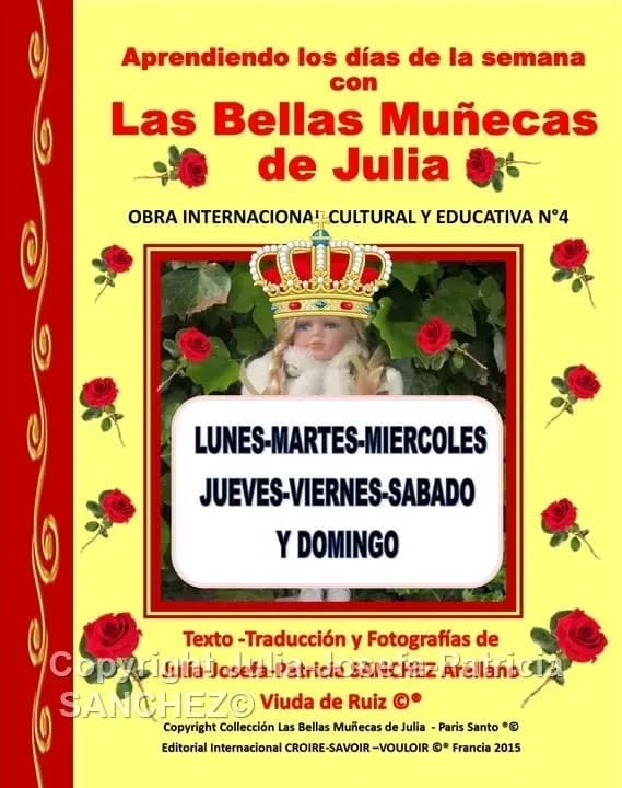 Libro n 4 aprendiendo los dias de la semana con las bellas munecas de julia