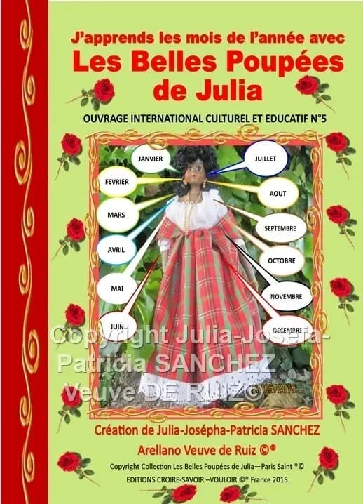 Livre n 5 j'apprends les mois de l'annee avec les belles poupees de julia