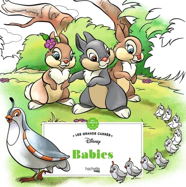Babies : les grands carrés Disney : Art-Thépraie - coloriages anti-stres : [Album à colorier]