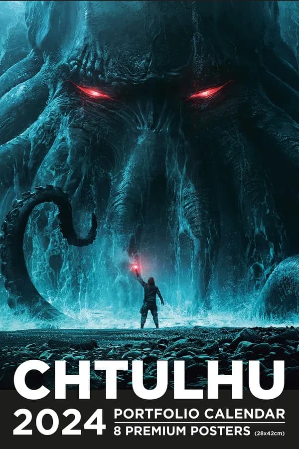 Portfolio calendar Cthulhu : 8 premium posters, de janvier à décembre