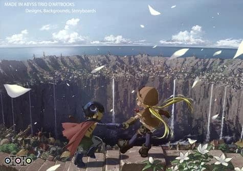 "Made in abyss" trio d'artbooks : designs, backgrounds, storyboards