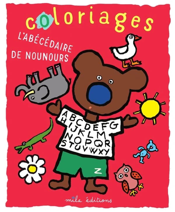 Coloriages : l'abécédaire de Nounours : [Album à colorier] : Textes et illustrations de Pascale Estellon