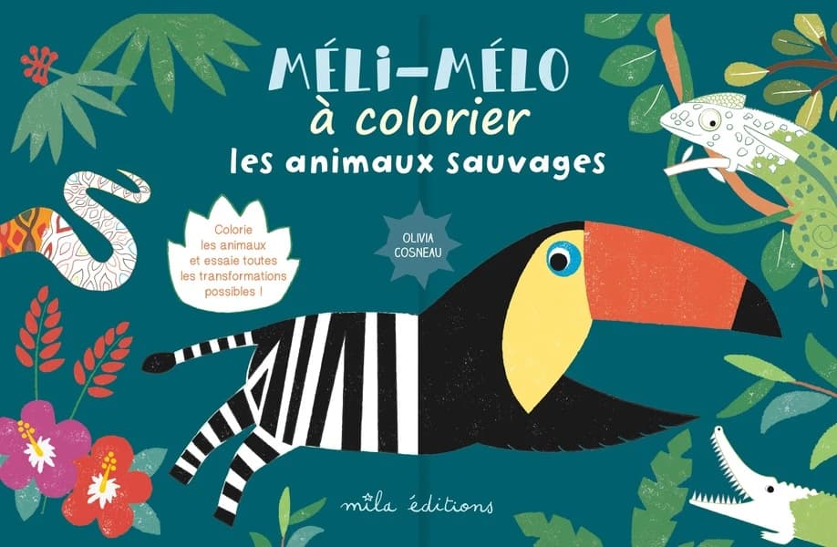 Méli-mélo  à colorier les animaux sauvages