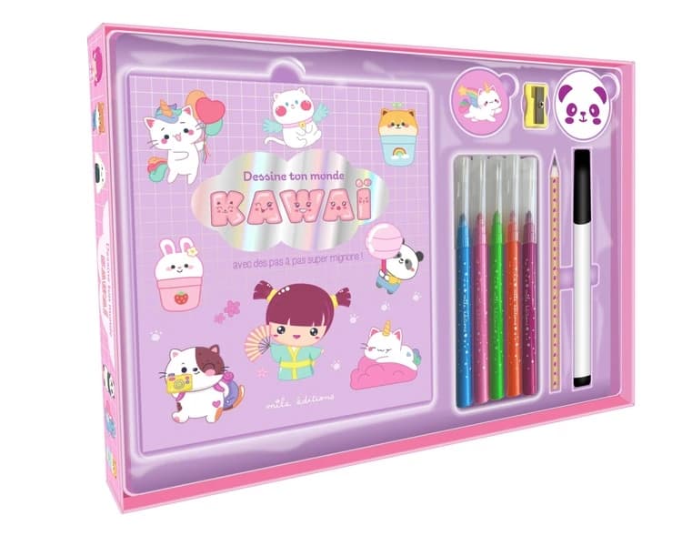 Dessine ton monde kawai : Avec des pas à pas super mignons !