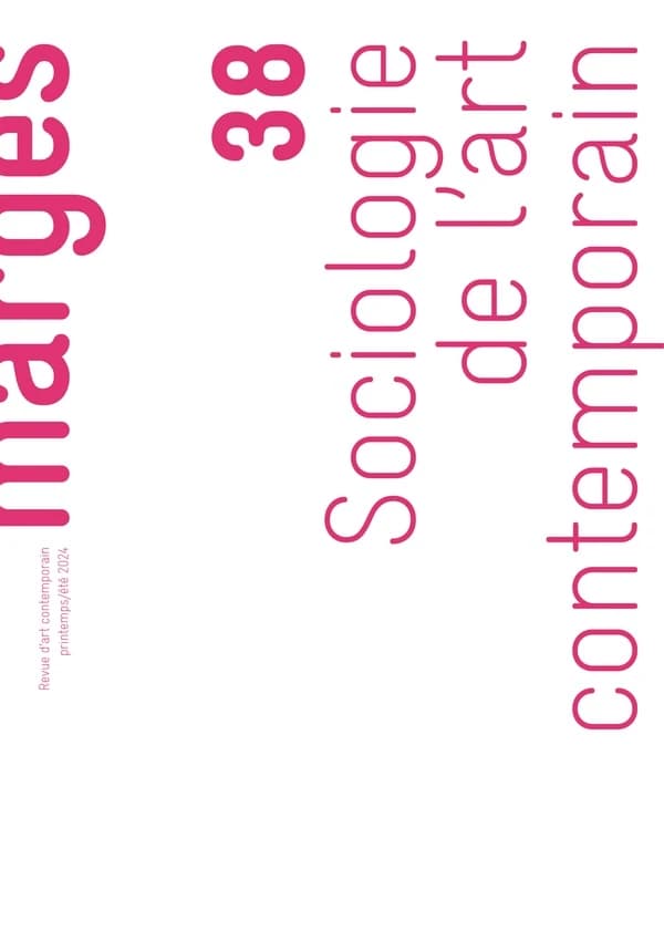 Marges n.38 : Sociologie de l'art contemporain
