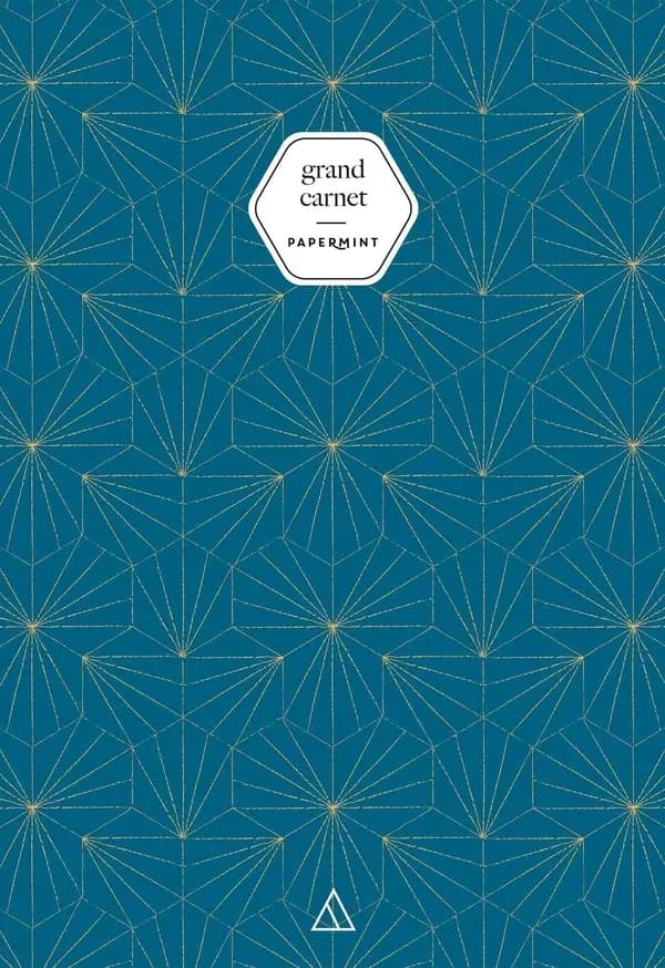 Grand carnet ; papermint tiles bleu