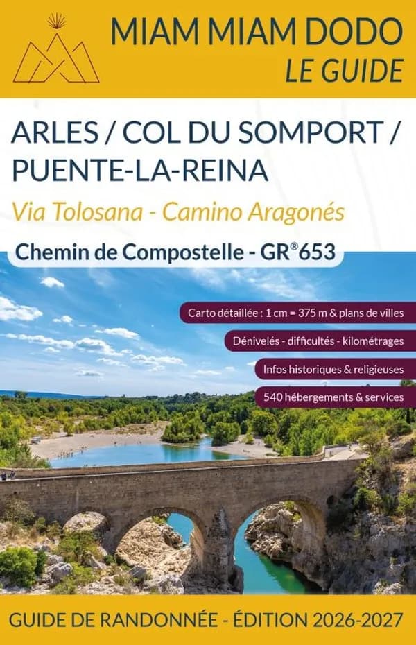 Voie d'Arles : GR 653, chemin de Compostelle de Arles au col du Somport + le Camino Aragonés du col du Somport à Puente la Reina (Édition 2026) Mireille Retail ; [en collaboration avec] Marie-Virginie Cambriels