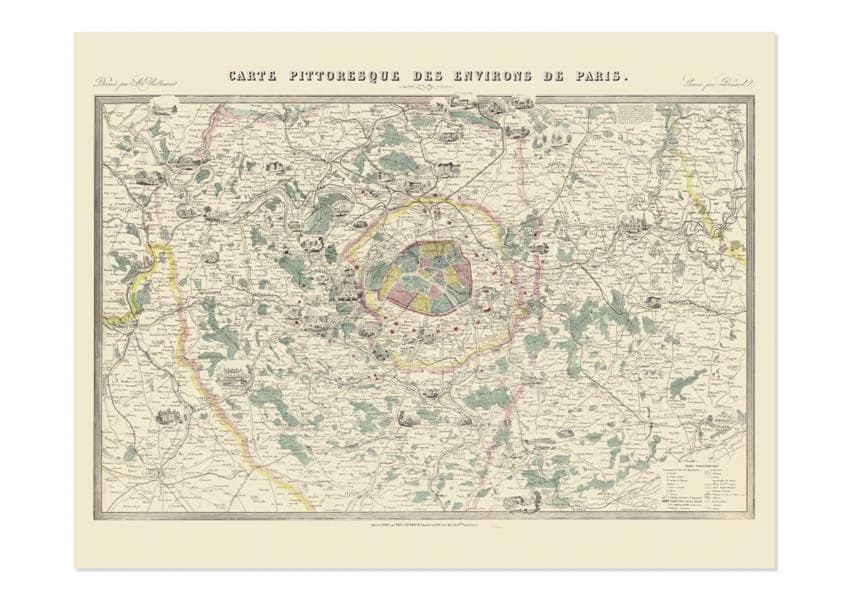 Carte pittoresque des environs de Paris