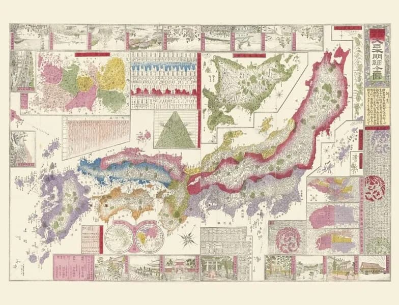 Carte - Carte du Japon sous l'ère Meiji