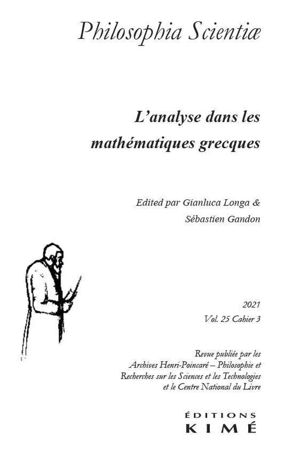 Revue Philosophia scientiae n.25 : l'analyse dans les mathématiques grecques (édition 2021)