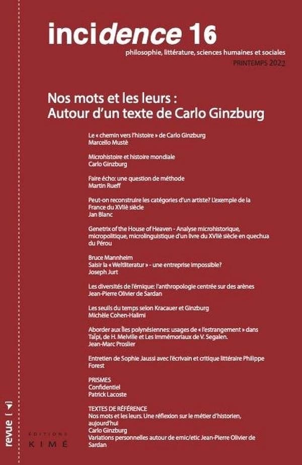 Nos mots et les leurs : autour d'un texte de Carlo Ginzburg (édition 2022)