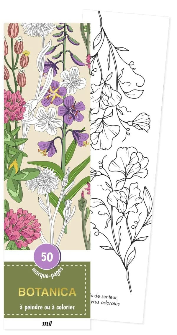 Marque-pages botanica : 50 marque-pages à peindre ou à colorier