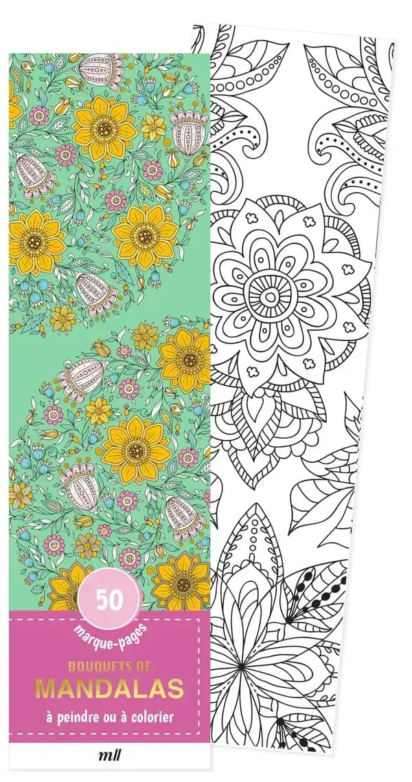 Bouquets de mandalas : 50 marque-pages à peindre ou à colorier