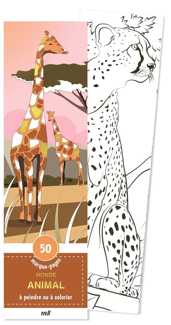 Marque-pages monde animal : 50 marque-pages à peindre ou à colorier