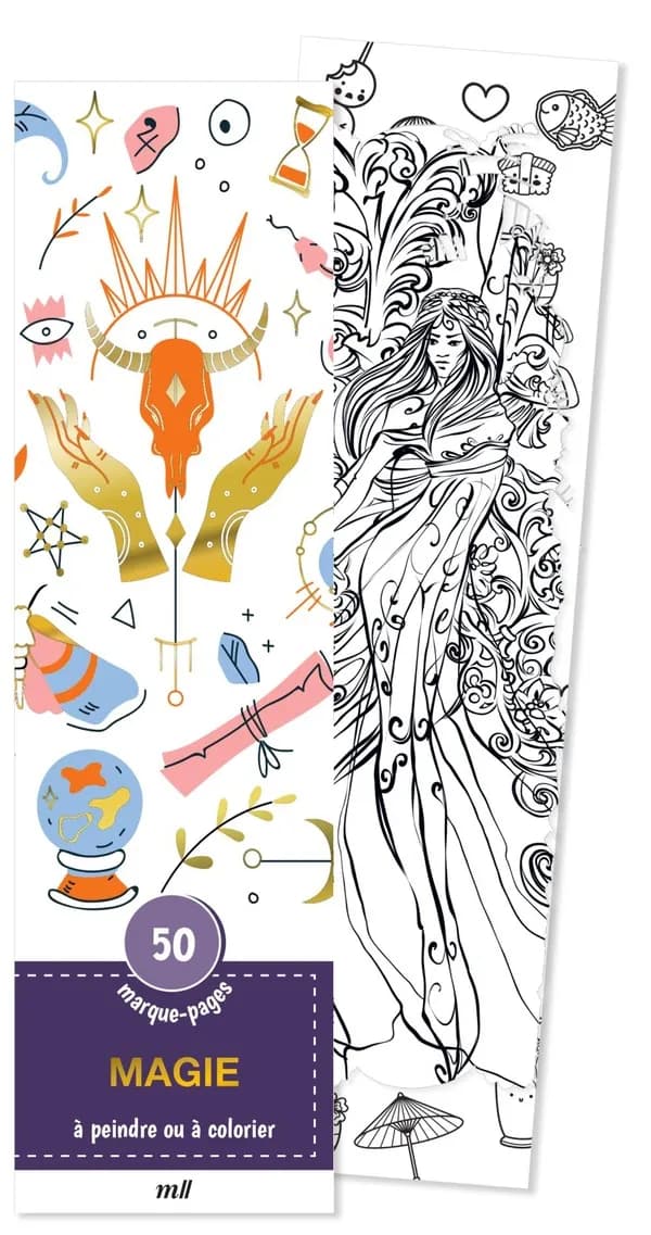 Magie : 50 marque-pages à peindre ou à colorier