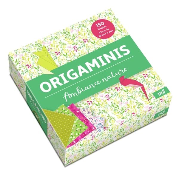 OrigaMinis : Ambiance nature : 150 feuilles de motifs variés et 10 modèles en pas à pas