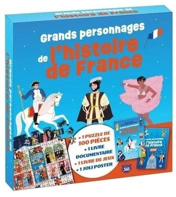 Coffret puzzle documentaire : Grands personnages de l'histoire de France