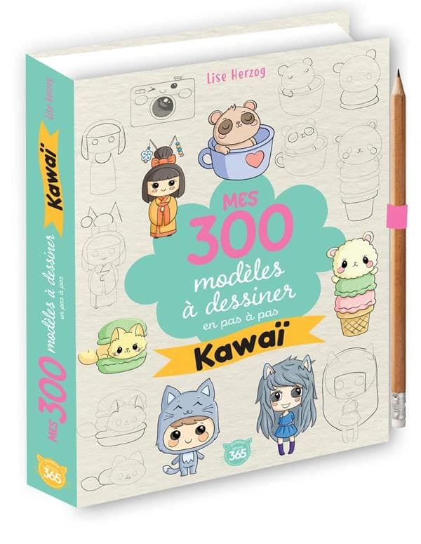 Mes 300 modèles à dessiner en pas à pas spécial kawaï
