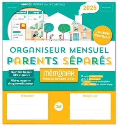 Mémoniak : Organiseur parents séparés : De septembre à décembre (édition 2025)
