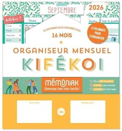 Organiseur mensuel Kifékoi : De septembre 2025 à décembre 2026