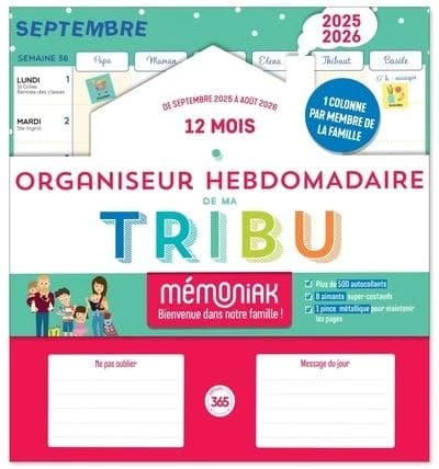Mémoniak : Organiseur hebdomadaire de ma tribu par colonne (édition 2025