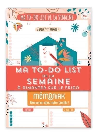 Mémoniak : Bloc de 52 listes aimantes : ma to-do list de la semaine
