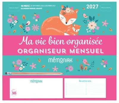 Ma vie bien organisée : Organiseur mensuel. Avec un crayon
