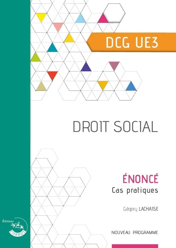 Droit social : diplôme de comptabilité et de gestion, UE 3 : énoncé (Éd. 2024-2025) Grégory Lachaise,...
