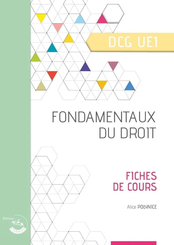 Fondamentaux du droit : diplôme de comptabilité et de gestion, UE 1 : fiches de cours (Éd. 2025-2026) Alice Polynice,...