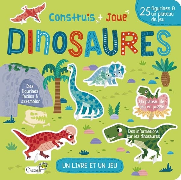 Dinosaures : un livre et un jeu, 25 figurines & un plateau de jeu...