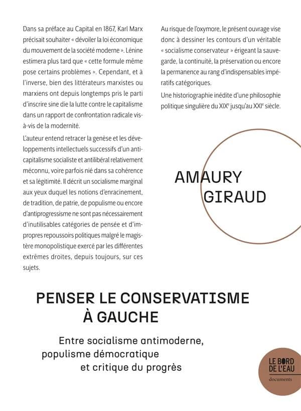 Penser le conservatisme à gauche : entre socialisme antimoderne, populisme démocratique et critique du progrès