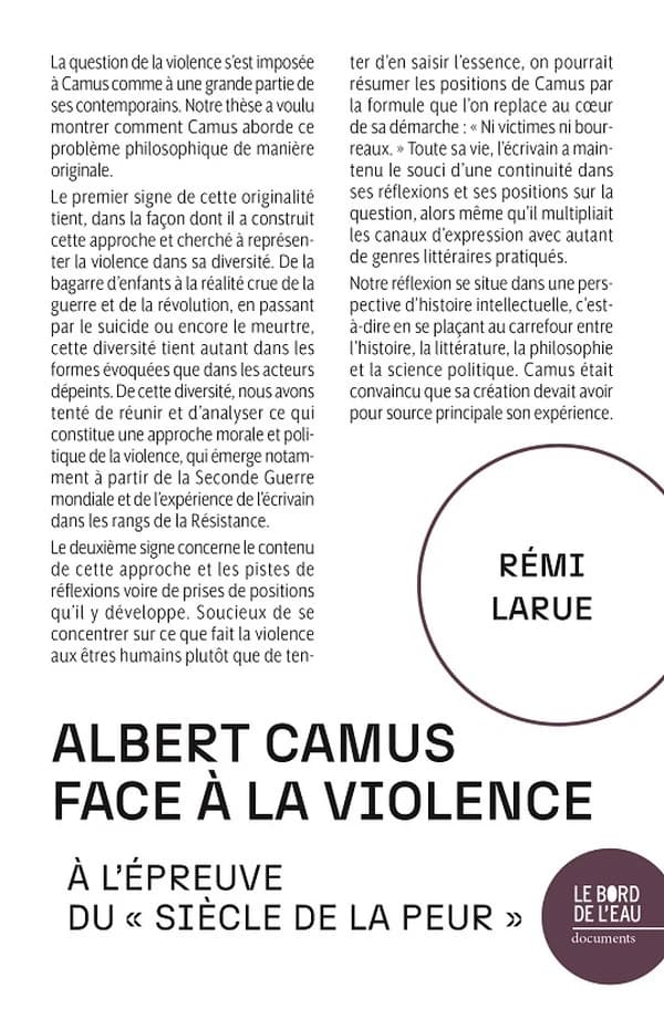Albert Camus face à la violence : à l'épreuve du "siècle de la peur"