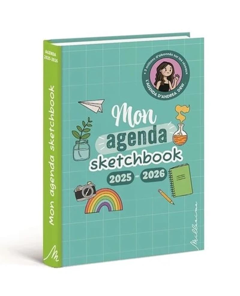 Agenda 2025-2026 sketchbook avec andrea_drw_